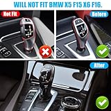 Jaronx Compatible with BMW Gear Shift Knob Cover Trim Replacement for 1'F20 F21/2'F22/3'F30 F31 F34/4'F32 F33/5'F10 F11/6'F06 F12 F13, Gear Shift Knob Panel Sticker for BMW 1 2 3 4 5 6 Series(Sport)