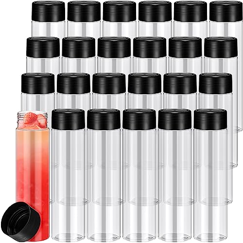 Lallisa 24 Pcs 13.5 oz 400 ml Plastic Juice Bottles with Caps juice containers with lids Bulk Water Bottles Empty Clear Drink Containers for Storing Smoothie Milk Tea Beverages
