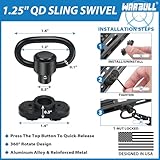 WarBull 2 Point Rifle Sling, QD Swivel Quick Adjust Gun Sling with HK Hook, Soft Shoulder Pad Tactical Rifle Sling for Rifle, Shotgun, Crossbow, Hunting and Outdoor Sports with Keychain Gift (Black)