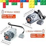 39-in-1 Motor Kit Compatible with Lego Technic: Motor*4,Battery Box*2,2.4G Receiver,IR Speed Remote Control,Control Switch & Extension Wire & LED Light Wire,with Building Block Tool Kit