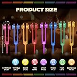 TENFLY Chakra Tuning Forks Set for Healing, 7 Chakra+1 Soul Purpose Weighted Tuning Forks for DNA Healing, Chakra, Sound Therapy etc, Multicolour(126.22 Hz, 136.1 Hz, 141.27 Hz, 172.06 Hz etc)