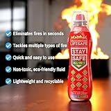 LifeSafe StaySafe All-in-1 Portable Fire Extinguisher with Signature Series Fire Blanket | Compact Emergency Fire Spray, Flame Suppression Fiberglass, Non-Toxic, Eco-Friendly, for Home Safety