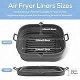 [2 Pack] Silicone Air Fryer Liners Square - Reusable Airfryer Silicone Basket - Easy to Clean Air Fryers Silicone Pot for 5.8 to 8 Qt Large Air Fryer Baking Tray Oven Accessories, 8.5 Inch