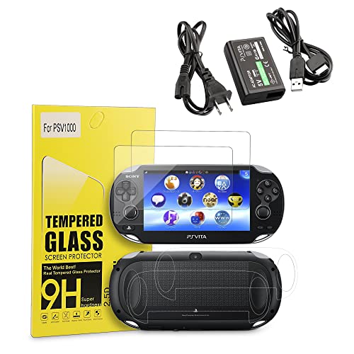 PS Vita Charger Bundle, 1 Pack Charger and 4 Pack PS Vita 1000 Screen Protector Compatible with Sony PlayStation Vita 1000