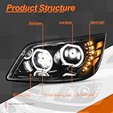 CAAP DRIVEN Full LED Dual DRL Halo Sequential Projector Turn Signal Headlights Compatible with 2006-2017 Hino 338 268 258 238 CAAP-HAY-041-BK-HL