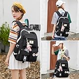 Laptop Backpacks 15.6 Inch College Backpack Elementary Middle High School Bag Large Cute Bookbags Anti Theft Travel Back Pack Casual Daypack Kids Book Bag for Teens Girls Women Students (Black)