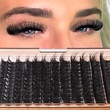 Geeneiya 200D Fluffy Lash Clusters Kit Thick Lash Extension Kit 10-20mm Wispy Cluster Eyelash Extensions Individual Eyelashes Kit with Waterproof Lash Bond and Seal DIY Lashes Applicator for Beginners