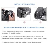 Kimaru EH-5b AC Power Adapter EP-5B DC Coupler EN-EL15 Dummy Battery Kit for Nikon D7500 D7200 D7000 D7100 Z6 Z7 D750 D780 D800 D600 Z5 D500 Z6II Z7II Z8 D810 D610 D800E D810A D850 1V1 Cameras.