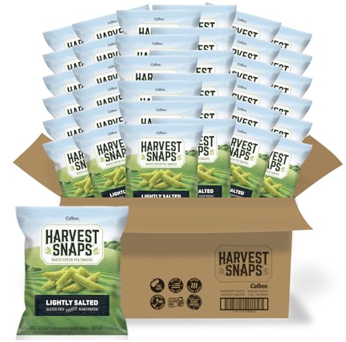 Harvest Snaps Veggie Chips (Lightly Salted Snack Crisps) | Powered by Plant Protein, Gluten Free, Non-GMO Baked Vegetable Crisps | Made in USA | 36 Snack Packs