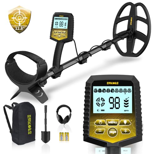 SAKOBS Metal Detector for Adults Professional – Higher Accuracy 9 Types of Metal Target Detection, 11" Waterproof Double-D Coil, New Upgraded DSP Chip and LCD Display （12.8" Detection Depth）