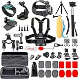 60 in 1 Camera Accessories Kit Compatible with GoPro Hero 13 12 11 10 9 8 7 6 5/Session 5/Hero 4/3+/3/2/1, Insta360, DJI Osmo Action, AKASO, APEMAN, Campark, SJCAM