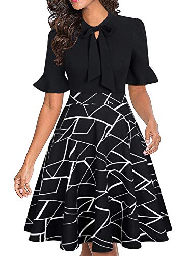 Women Dresses for Church 2025 Trendy Dressy Modest Young Woman Summer Clothes Short Sleeve Tummy Control Black Funeral Dress XL 1X