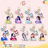 FATKAKI Kpop Twice Lovely Keychain Keyring SANA MINA JIHYO NAYEON MOMO CHAEYOUNG Keychains Set Gift Decoration (9pcs), 11cm