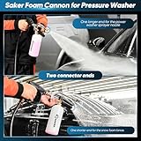 Saker Foam Cannon for Pressure Washer Kit with Foam Cannon Dual Connector Accessory,Pressure Washer Gun for Car Washing and Cleaning,5 Power Washer Sprayer Nozzles