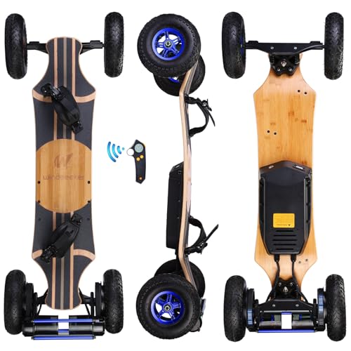 Electric Skateboard, Off-Road All Terrain Electric Longboard for Adults, 3300W Dual Motor Electirc Mountain Board with LCD Remote, 15 Miles Range, 25MPH Top Speed, 9 Inches Inflatable Wheels