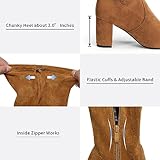 Vepose Women's Thigh High Over The Knee Boots, 3" Inch Block Chunky Heel Fashionable Boot for Lady, 992 - Suede Camel, Brown, Size 10 US (CJY992 Camel 10)