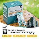 Ann Katy Portable Toilet Bags Set 30 Packs,Portable & Fast-Absorbing Camp Toilet Chemicals Absorbent Gel with 5 Gallon Bucket Toilet Luggable Drawstring Bag, Emergency Toilet Bag&Potty Absorbing Gel