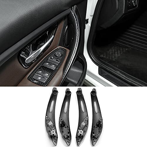 CHUANGHUI Car Door Handle Compatible with BMW 3 Series F30 F31 2013-2018 Interior Door Pull Handles Replace Cover 320i 328i 330i 335i 340i (Carbon Fiber Color)