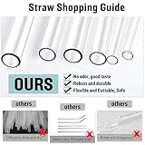 Reusable Straws for Stanley & Yeti 40oz/30oz Cup Tumbler, PROOCI 10-Pack 12" Long Plastic Straws with Cleaning Brush, Clear Bend Replacement Straw for Drinking Smoothie, Milkshake | Food Grade Tritan