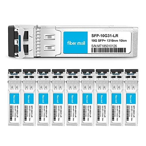 SFP 10G LR for HPE ProCurve J9151A HPE Aruba J9151D J9151E J9151ECM Fiber Optic Transceivers 10GBASE-LR SFP+ 1310nm 10km Single Mode DOM Pack of 10