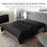 THXSILK Silk Duvet Cover, 100% 7A+ Mulberry Silk Comforter Cover, Seamless, Breathable, Easy Care Zipper Closure, 1 Duvet Cover Only - King, Black