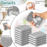 Thyle 24 Pack Steel Scrub Sponges for Dishes Non Scratch Scouring Sponge Multi Use Metal Scrubber Heavy Duty Dish Wash Kitchen Sponge for Pot Dish Washing Hard Surface Cleaning Tools (Gray)