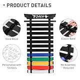 Winartton 12 Belts Karate Belt Display Rack with Stickers, Martial Arts Belt Display Holder, Taekwondo Belt Jiu Jitsu Belt BJJ Belt Display Hanging Holder for Kids and Adults