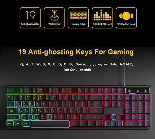 Gaming Keyboard Wired Mechanical Keyboards RGB Backlit USB 104 Keycaps Computer Game Ergonomic Russian Keyboards