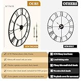 CLXEAST 30 Inch Large Wall Clock Modern, Oversized Roman Numeral Decorative Black Metal Wall Clock for Living Room Decor,Farmhouse Decor