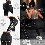 TrainingGirl Women Neoprene Sauna Leggings Sweat Shorts Weight Loss Workout Running Capris Slimming Compression Thermo Pants (Full Length Black, M)