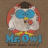 Tee Luv Mr Owl How Many Licks T-Shirt - Vintage Tootsie Pop Graphic Tee Shirt (Brown Heather) (XL)