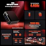 Beelink Mini PC, SER5 Pro 5850U AMD Ryzen 7 (Up to 4.4GHz) 16GB DDR4 500GB PCle 3.0 SSD Mini Desktop Computer, 1000Mbps LAN, Wifi6/BT5.2,HDMI/DP/Type-c/4K Triple Display Micro PC