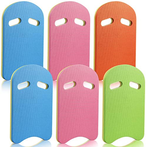 6 Pcs Swimming Kickboard Training Kickboard, EVA Foam Swim Board U Design Colorful Water Pool Board with Integrated Hole Handle for Kids Adults Beginner Pool Beach Exercise Accessories Aid Equipment