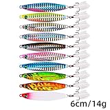 Aorace 10pcs 6cm/14g Fishing Lures Set Kit Minnow Popper Crankbait Metal Sequins Spoon Spinner Bait Jigging Bass Trout Salmon Lures with Feather