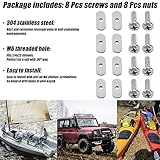 8 Pcs 304 SS Kayak Rail/Track Screws 304 Stainless Steel Track Nuts Track Mount Tie Down Eyelet Rail Hardware Gear Mounting Replacement Kit for Kayaks Rails Kayaks Canoes Boats (8)