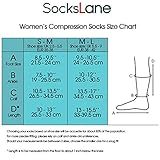 SocksLane Cotton Compression Socks for Women & Men. 15-20 mmHg Support Knee-High Black S/M