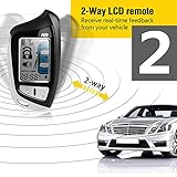 Acteam 2 Way LCD Car Alarm System Car Security with Remote Start System DC12V 1500M Long Remote Range