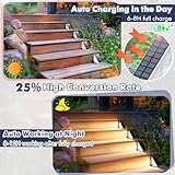 Motion Sensor Solar Stair Lights Outdoor, 8-Pack Super Bright LED Solar Powered Step Lights for Outside, 550LM IP67 Waterproof Outdoor Sensor Lights for Stair Porch Yard Deck, Warm White