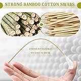 Zhehao 300 Pcs 8 Inch Large Cotton Swabs with Bamboo Handle Oversized Extra Long Cotton Tipped Applicators with Large 1/2" Diameter Ear Swabs for Wound Cleaning, Makeup