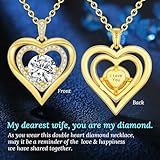 ANDSO Necklace for Women, S925 Silver Plated Heart Pendant 1-3 Carat Moissanite Diamond Necklaces, Birthday Ideal Jewelry Gifts for Her