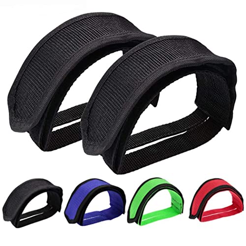 Outgeek 1 Pair Bike Pedal Straps Pedal Toe Clips Straps Tape for Fixed Gear Bike (Black)