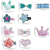 Aswewamt 20 Pcs Dog Hair Clips Bow Flower Crown Hair Barrettes Cat Dog Cute Hairpin Topknot Pet Headdress Dog Grooming Bowknot for Kitten Pet Small Dog