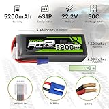 OVONIC Lipo Battery 5200mAh 50C 22.2V 6S RC Battery with EC5 Connector for RC Plane DJI Quadcopter RC Airplane RC Helicopter RC Car Truck Boat 2pcs