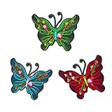 Qingxii Decorr Assorted Colorful Butterfly Patches Sewing on/Iron on Embroidered Patches Girl Patches Clothes Dress Hat Pants Shoes Curtain Sewing DIY Craft Embarrassment Applique Patches (76x92mm)