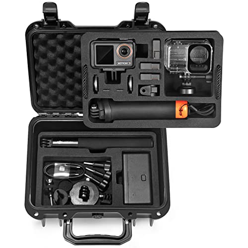 Lekufee Portable Waterproof Hard Case for DJI Osmo Action 5 Pro/4/3 Action Camera,Standard Combo,Adventure Combo,More Accessories(Case Only)