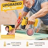 SEEKONE Cordless Heat Gun for Dewalt 20V Battery, Dual Temperature Settings 572℉ and 1022℉ Fast Heating Hot Air Gun with 3 Nozzles for Shrink Tubing, Vinyl Wrap, Crafting, Electronics (No Battery)