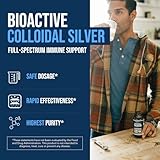 Bioactive Colloidal Silver - 8 oz, Glass Bottle, Vegan, Safe Doses with Highest Effectiveness - Nano Ions, 30 PPM - Immune Support (48 Servings)