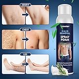 YOURTONE Hair Removal Spray Foam for Men, No Irritation Hair Removal Cream, Safe Hair Depilatory for Male underarm, Chest, Back, Legs, Suitable For All Skin Types