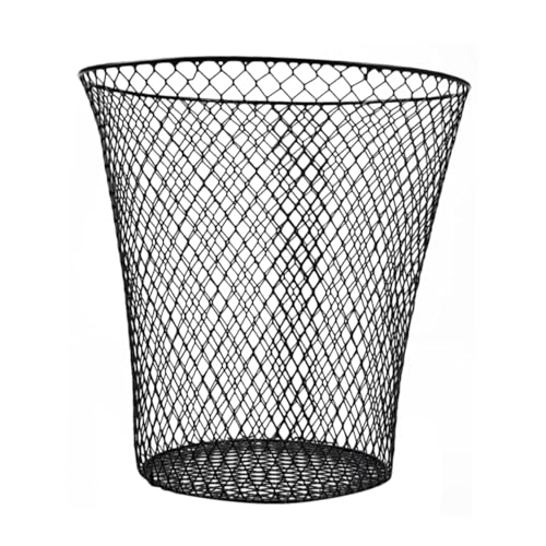 Happyyami Sundries Storage Basket Iron Storage Holder Reusable Laundry Hamper Iron Woven Design Home Office Garden
