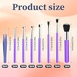 9 Pack Chocolate Brush Baking Brushes Cookie Decorating Brushes Paint Brushes for Cake Decorating Food Pastry Decorating Brush Straight Curved Pasta Tweezers for Sugar Fondant (Purple)